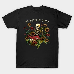 No Bothers Given Skeleton Flower by Tobe Fonseca T-Shirt